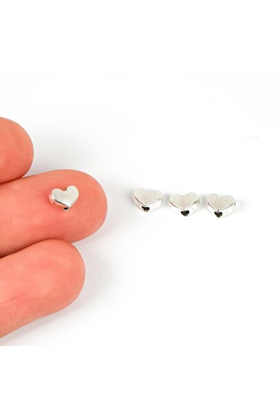 yfhobi 10 Adet - 6 Mm, Kalp Desenli Metal Uç, Ortadan Delik Zamak Ara Parça, ...