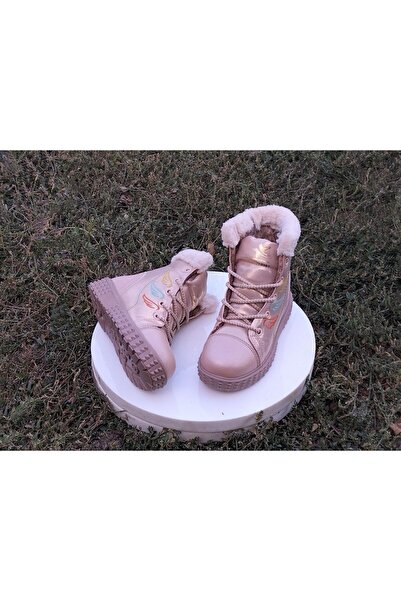 KAFKASLAR Kız Çocuk Renkli Kaymaz Taban Içi Tüylü Fermuarlı Bot