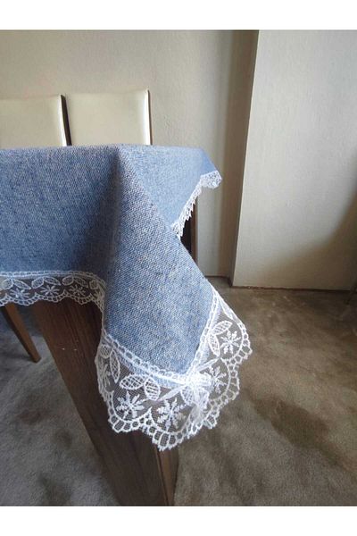 denizli hatırası Față de masă Star Laced Linen Blue - 120x120 cm