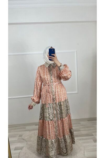 FUSHYA فستان حرير ساتان
