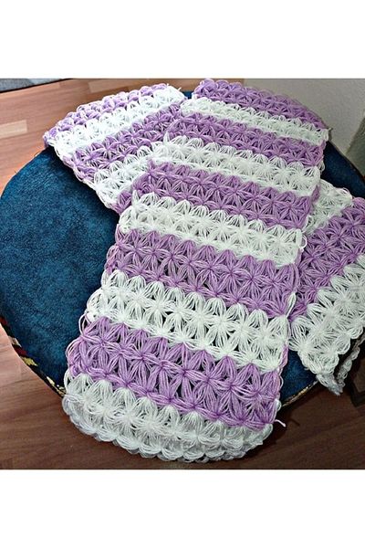 Rapithwin Handmade Knitted Natural Fiber Purple (40X16 cm)