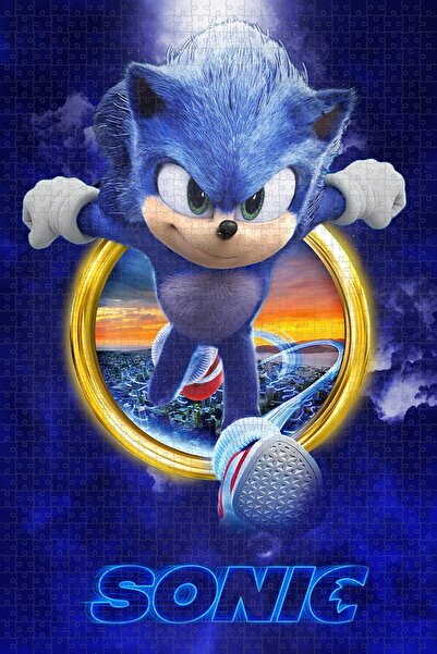 Jeronkarji Kirpi - Sonic the Hedgehog (2020) Film Posterinin 1000 Parça Puzzle Yapbozu