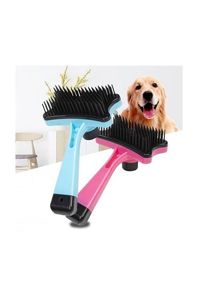 HERFİE Pet Cat Dog Hair Collection Comb Automatic Cleaning Comb with Keys