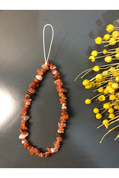 Stoneday Natural Broken Stone Agate Phone Charm Strap - Ip