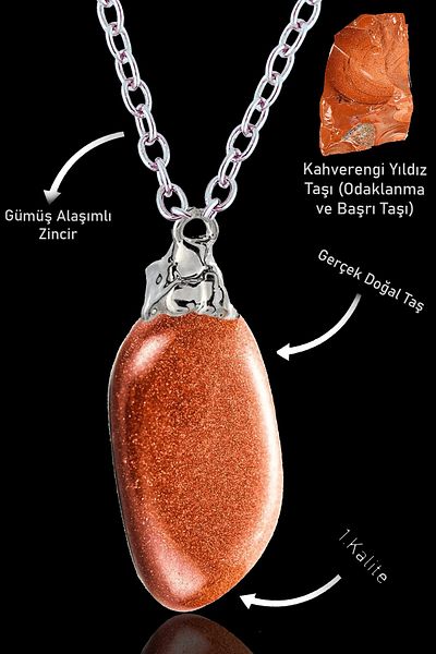 Tesbih Atölyesi Real Brown Star Stone Necklace - Certified and Drummed