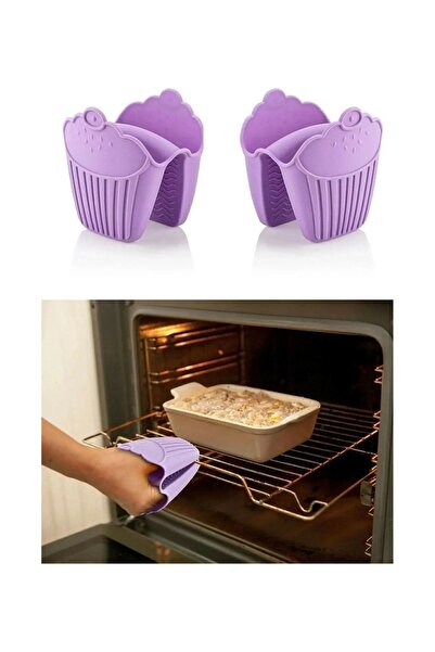 HERFİE Insulated Non-Slip Silicone Oven Glove Heat Microwave Oven Pot Tray Holder