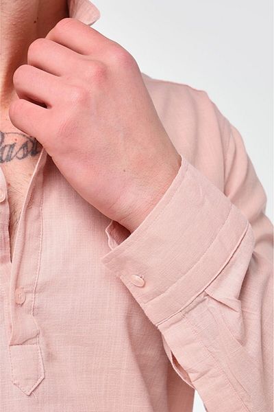 Quagga Men's Half Placket Linen Look 100% Cotton Judge Collar Shirt
