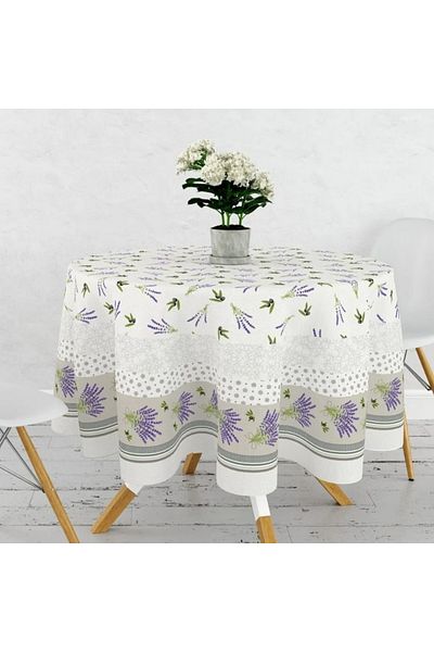 HMZ Djital Printed Round Table Cloth. Round Grad-Free Stain-Proof Table Cloth.