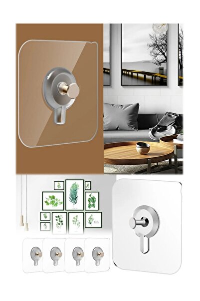 ÖzSima 5 Adet Kiracılar İçin Banyo Çerçeve Askısı Vidasız Dayanıklı İz Bırakm...