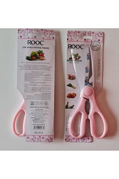 Rooc Pembe Desenli Çok Amaçlı Mutfak Makası