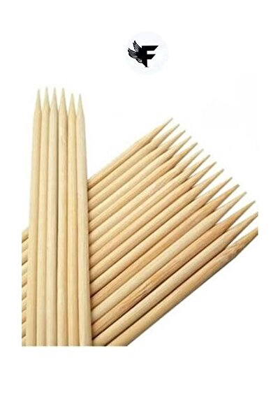 FİGANLAR 1. kalite uzun Bambu bamboo  Kalın Ahşap Çöp Şiş Çubuğu 35 Cm - 60 Adet