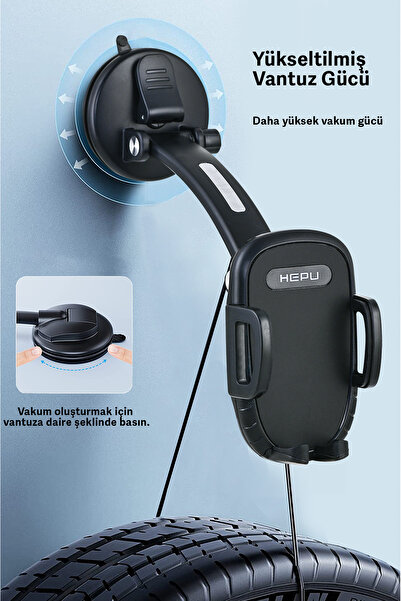 mimtec Araç Içi Ayarlanabilir Telefon Tutucu Cam Ve Torpido Için Kademeli Car Holder Ucret İade Garantili