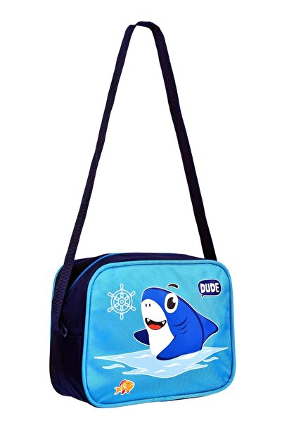 JOJO KIDS Geantă de școală primară cu cecuri de câini și pești pentru băiat - cu cutie de prânz