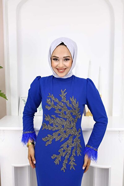 marwella Fadik Tesettür Abiye - Saks