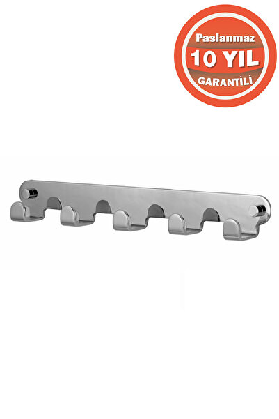 ÇELİK BANYO Paslanmaz Çelik Paris 5'Li Askılık Havluluk Banyo Askısı