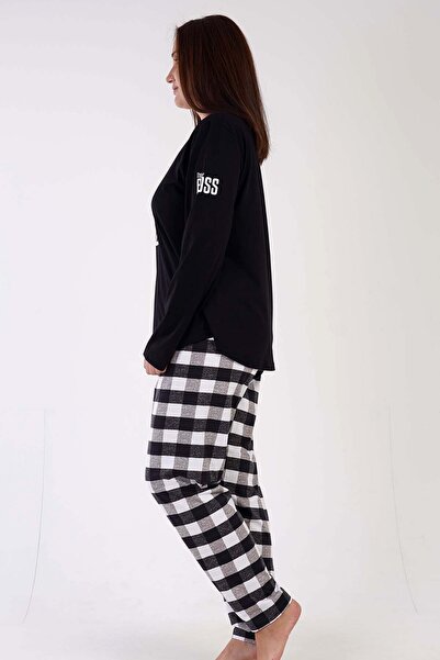 VİENETTA Large Size Cotton Long Sleeve Women's Pajamas Set - 305068