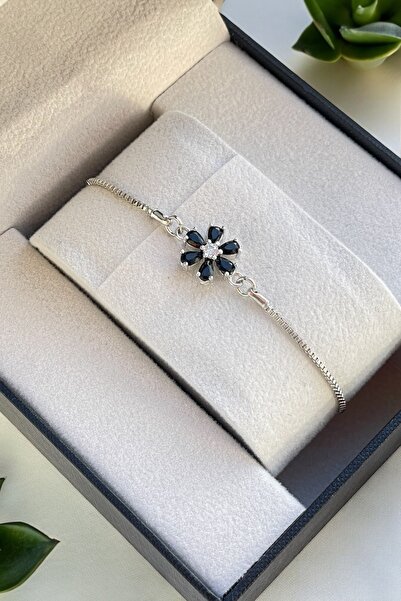 TAKIPORT حجر الزركون قابل للتعديل - سوار نسائي فضي اللون بنمط زهرة اللوتس