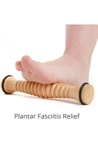 Ht Sağlık Doğal Ahşap Ayak ve Vücut Masaj Silindiri - Topuk Dikeni icin