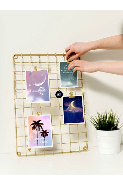 Postermanya Set of 20 Motto Motivational Cards - Wire Cork Board Poster, Wall Accessory