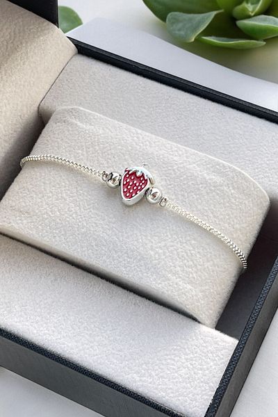TAKIPORT Silver Strawberry Bracelet with Elevator and Adjustable - Women