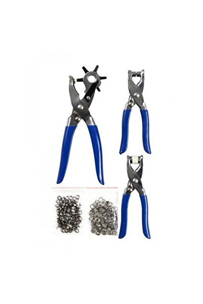 SIFIR312 Çıtçıt Çakma, Kuş Gözü Çakma ve Kemer Delme Makinesi - Üçlü Pense (Punch) Seti