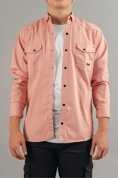 bombe Slim Fit Men's Denim Shirt Powder