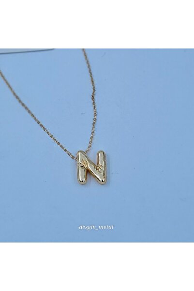 CAM Kadın koly Balon harfi  ince zincir kolyesi gold ve gümüş renki