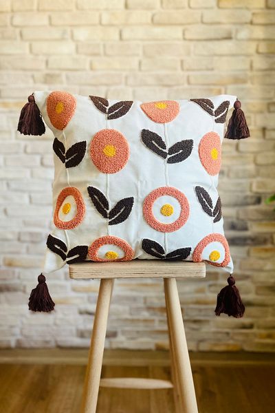 SWITA Husă de pernă cu design special decorativ unic brodat cu pumn