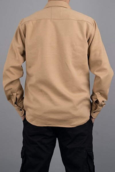 bombe Ανδρικό πουκάμισο Slim Fit Μπεζ