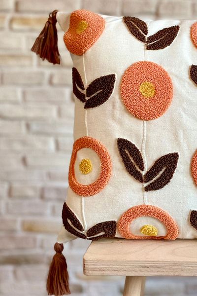 SWITA Husă de pernă cu design special decorativ unic brodat cu pumn