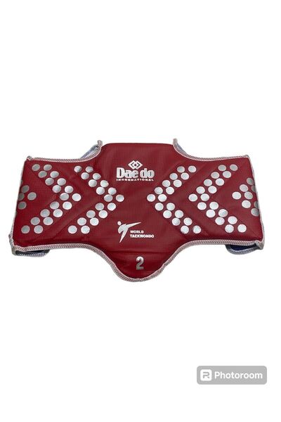 Dae Do Daedo Taekwondo WTF Onaylı Safeguard Göğüs Koruma çift Traflı (kırmızı-mavi)