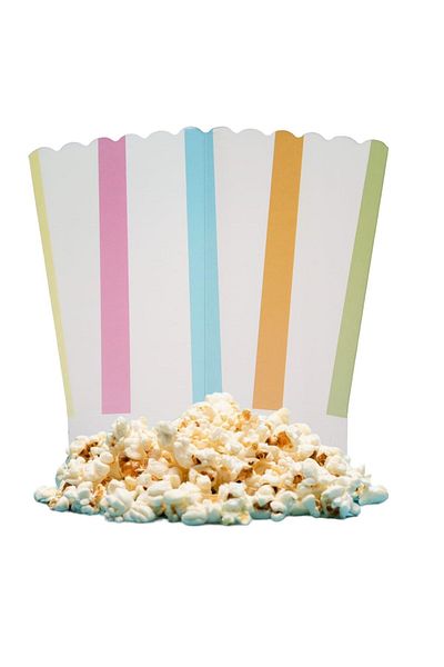 booddie 8 Pack Colored Striped Corn Box - Popcorn Box Ornament, for Birthday and Party Events