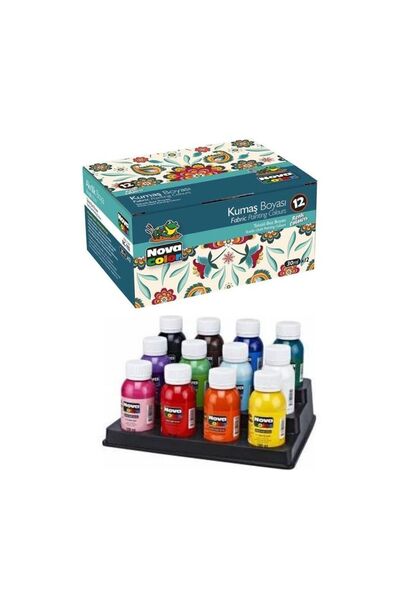 Nova Color Fabric Painting Colours Kumaş Boyası tüp 30ml 12 Adet Renk Set Kıy...