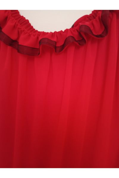 KobalBusiness Red Chiffon Cage - 4xL 230 cm, Organza Ribbon, Elastic Model 55x55cm