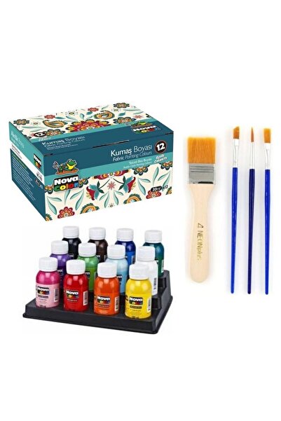 Nova Color Fabric Painting Colours Kumaş Boyası tüp 30ml 12 Renk Set Kıyafet ...