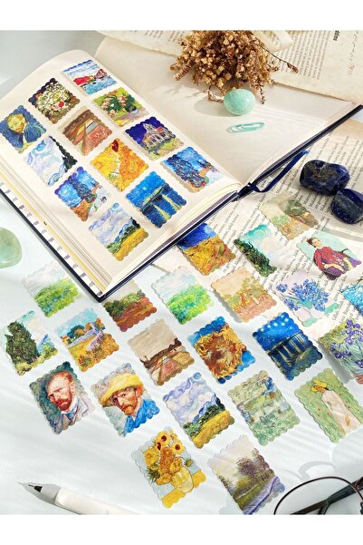Hume Craft Van Gogh Temalı Pul Sticker Seti Ajanda Planlayıcı Bullet Journal ...