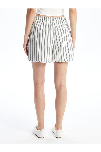 LC Waikiki Gestreifte Damen-Shorts mit elastischem Bund