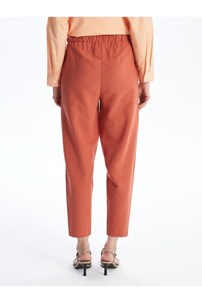 LC Waikiki Dámské pohodlné kalhoty ze směsi lnu s elastickým pasem