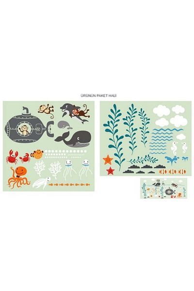 KT Decor Underwater World Life Under The Sea Giant 2xl Kids Room Wall Sticker Set