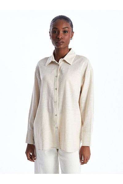 LC Waikiki Plain Long Sleeve Oversize Women's Shirt