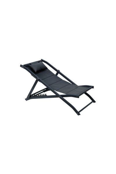 Gennhaus Alüminyum Katlanır Şezlong Sandalye, Kademeli, Yastıklı