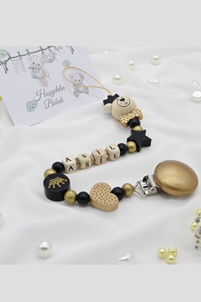 lilamtasarım %100 Doğal Ahşap Ürünlerden Bebek Emzik Zinciri