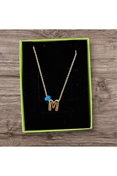 HerşeyVarBurda قلادة بأحرف صغيرة ثلاثية الأبعاد بلون ذهبي - تفاصيل خرز