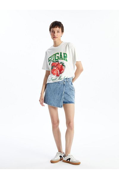 LC Waikiki Fusta de damă cu pantaloni scurți din Jean - Standard Fit