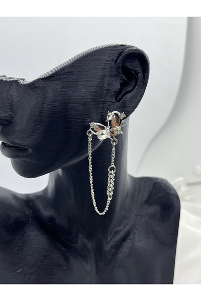 Yıldız Accessory Heart Steel Earrings - Shiny Zircon Stone