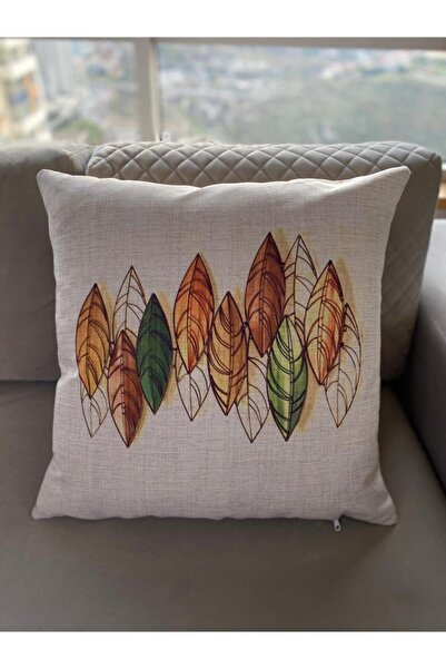 Palmia Home Yaprak Desenli Dekoratif Minder Kılıfı 60x60 Cm