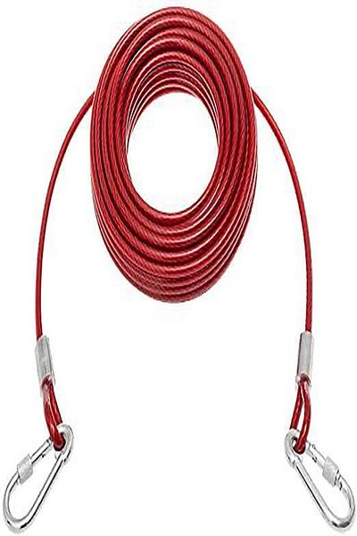 LİDERSAN ÇELİK 6 Mm 10 Meters + 2 Screws Carabiner Dog Garden Tethering Rope