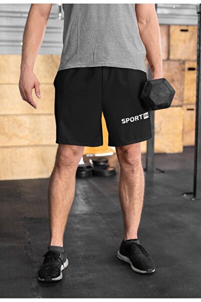 TREND ALİSSE Spor Antrenman Şortu - Erkek Cepli Sport İn Baskılı Sporcu Şortu