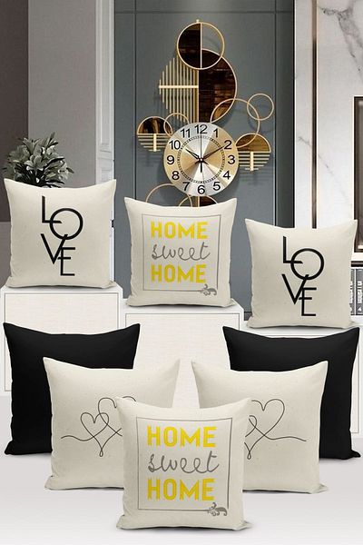 Bertille Home Seria Flower/Vintage, cu imprimare digitală pe două fețe, set de 8 huse de pernă (set de huse de pernă)