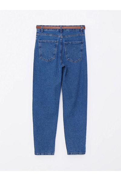 LC Waikiki Pantaloni de jeans pentru femei Mom Fit cu centură în talie